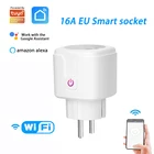 Wi-Fi, в стиле граффити 16A умная розетка ЕС Стандартный штепсельная вилка с Мощность замер Tuya Smart Life APP Alexa Google Home электрические розетки