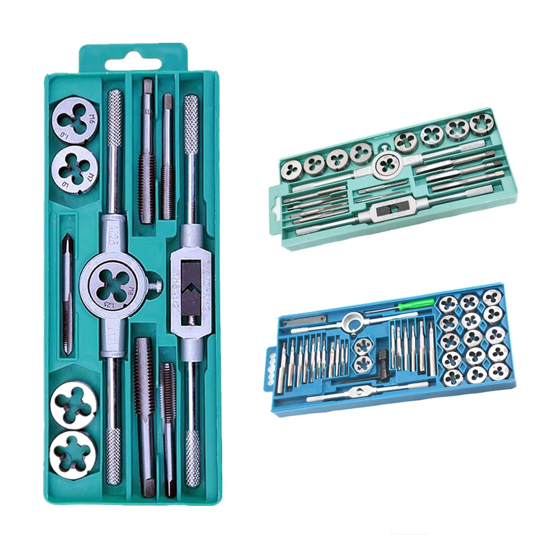 

12/20/40pcs Multifunction NC Screw Tap & Die Set with M6 M7 M8 Thread Screwdriver External Thread Cutting Tapping Hand Tool Kit