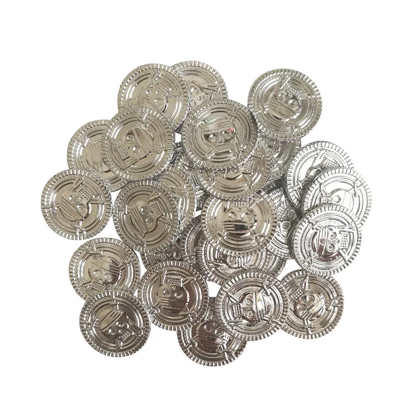 Chicinlife 30 шт./пакет Пластиковые Золотые и изображением пиратского символа монеты