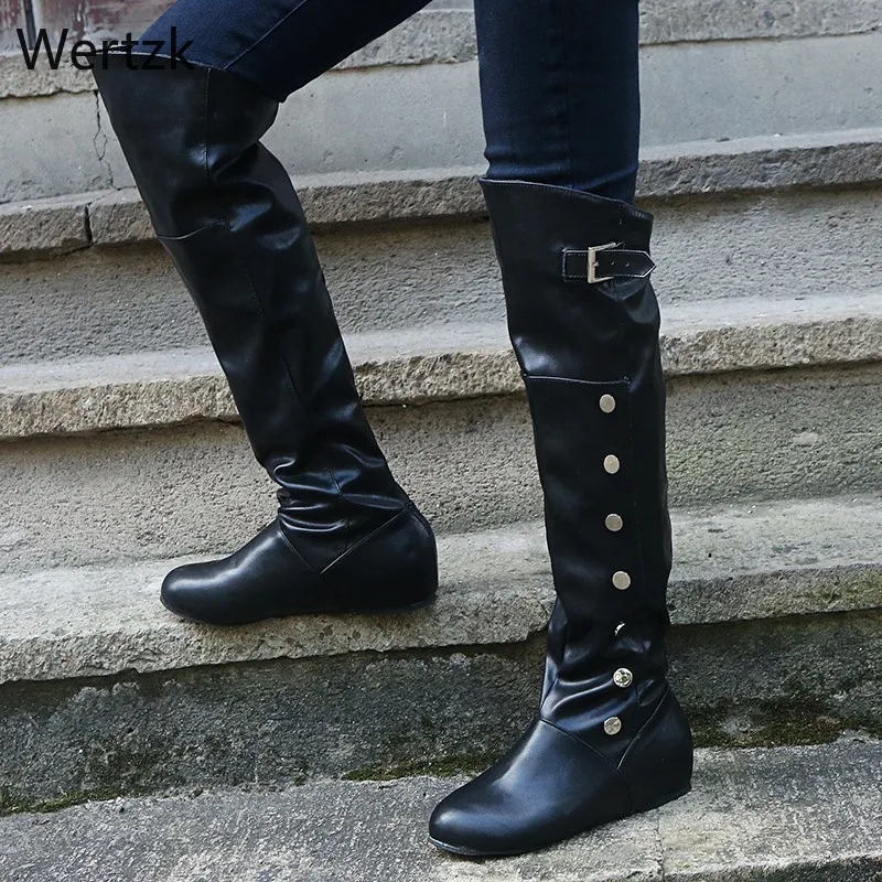 2019 Slim Boots Sexy Over The Knee High PU Women Snow Women's Fashion Winter Thigh Shoes Woman Botas Mujer A798 | Обувь
