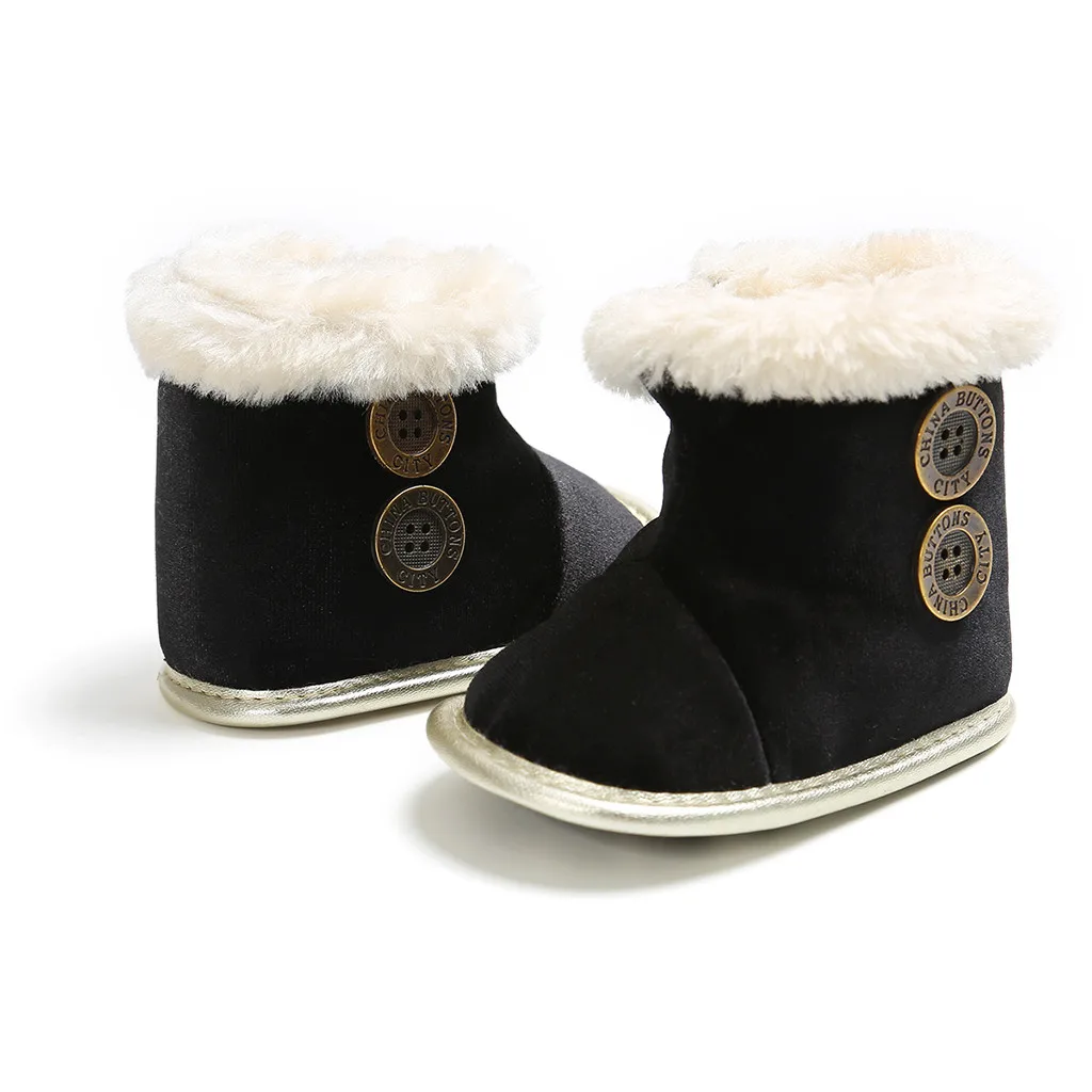 Детская обувь зимняя без шнуровки смешанные цвета с бантом бабочкой для малышей