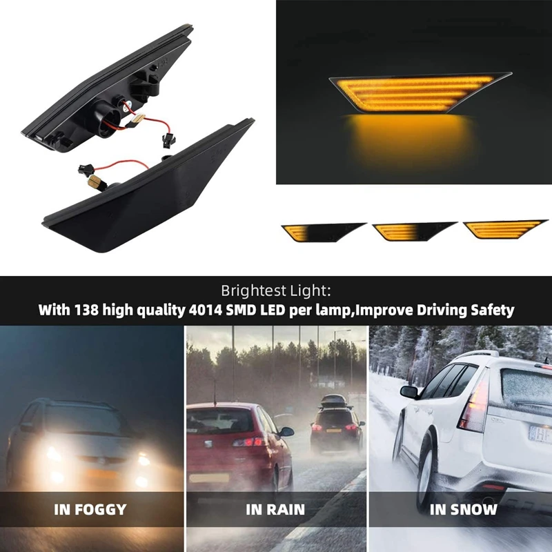 2 шт. горки белый и желтый светодиодный переднее крыло Боковой габаритный фонарь