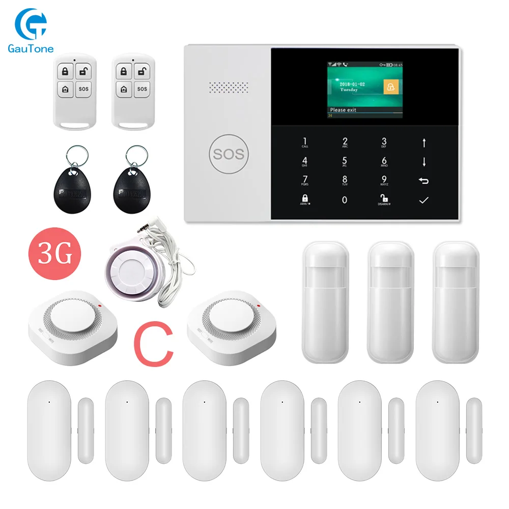 GT-010-3G-PG105-C wifi 3g беспроводная домашняя Интеллектуальная охранная противопожарная Охранная Сигнализация приложение дистанционное управление для iOS и Android - Цвет: GT-010-3G-PG105-C