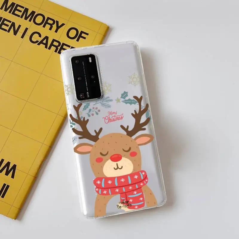 hot cartoon christmas phone case for huawei p 20 30 40 lite pro honor 10 lite mate 20 lite y6 2019 nova 3e free global shipping