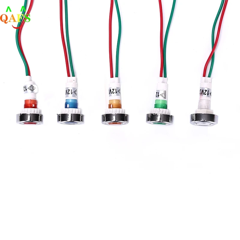 

1/10pcs Car Boat 12V 10mm LED Indicator Light Pilot Dashboard Panel Warning Lamp Wired IP 45