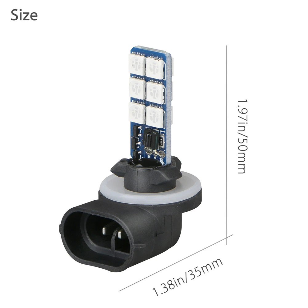 

2Pcs 12V RGB LED Car Fog Lights Headlights Remote Control Car Lamps