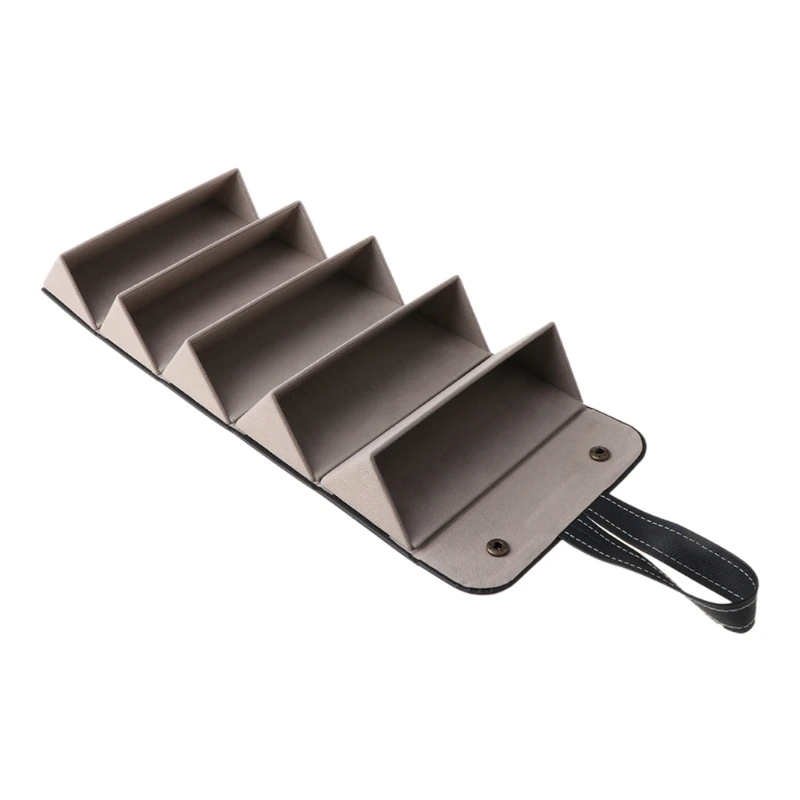 

5 Slots Foldable PU Leather Sunglasses Eyeglasses Travel Organizer Case Multiple Hanging Eyewear Holder Display K3ND