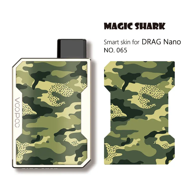 Магическая Акула мода мотоцикл армейский лист сотовый Череп ПВХ Vape Pod чехол наклейка кожи пленка для Voopoo Drag Nano