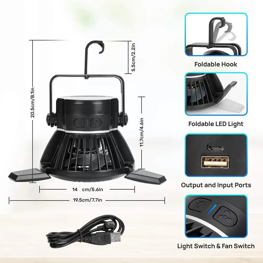 Портативное зарядное устройство на солнечной батарее для кемпинга светодиодное