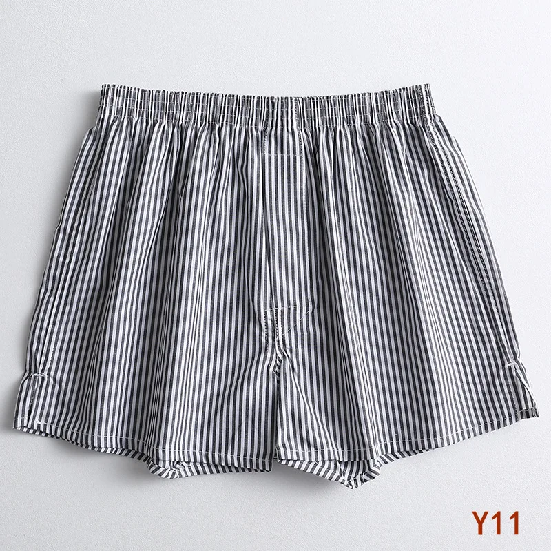 

HaleyChan Men's Casual Home Arrow Trousers Cotton Loose Striped Check Boxer Briefs Boxer Briefs Men Calsoncillos Para Hombre