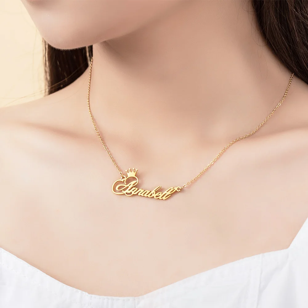 AILIN 18K позолоченное ожерелье с именем женское из нержавеющей стали под заказ