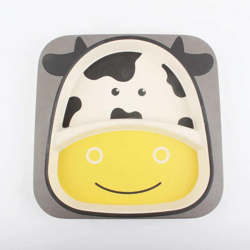 Набор посуды из бамбукового волокна 5 штук милой молочной коровьей детской
