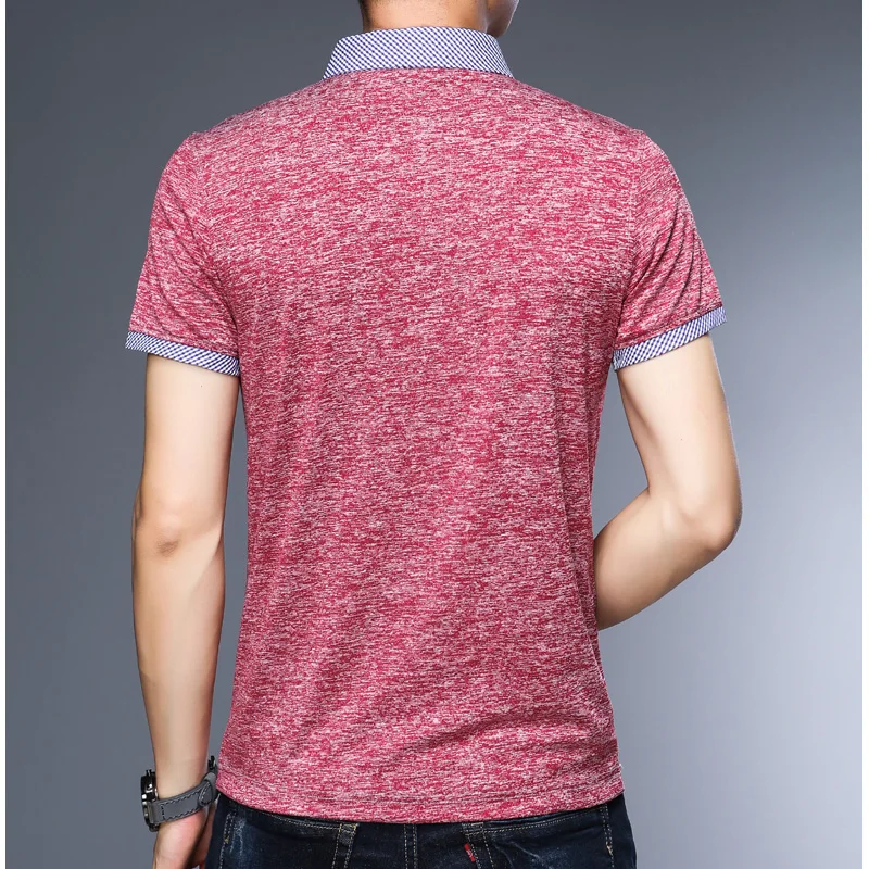 Рубашки поло FUODRAO мужские повседневные однотонная хлопковая футболка