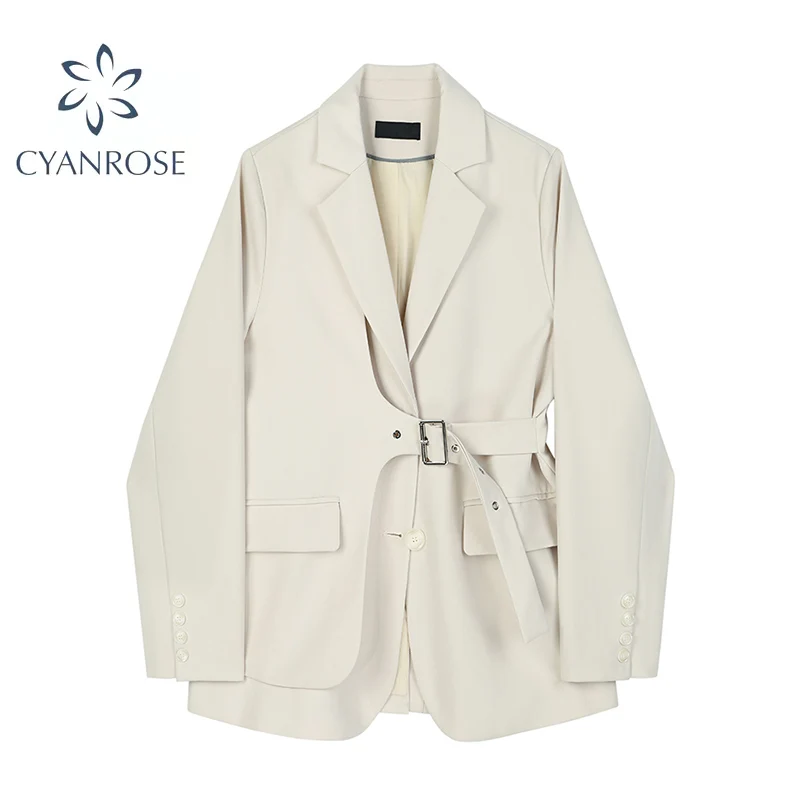 Однотонный элегантный Блейзер пальто женская повседневная темпераментная