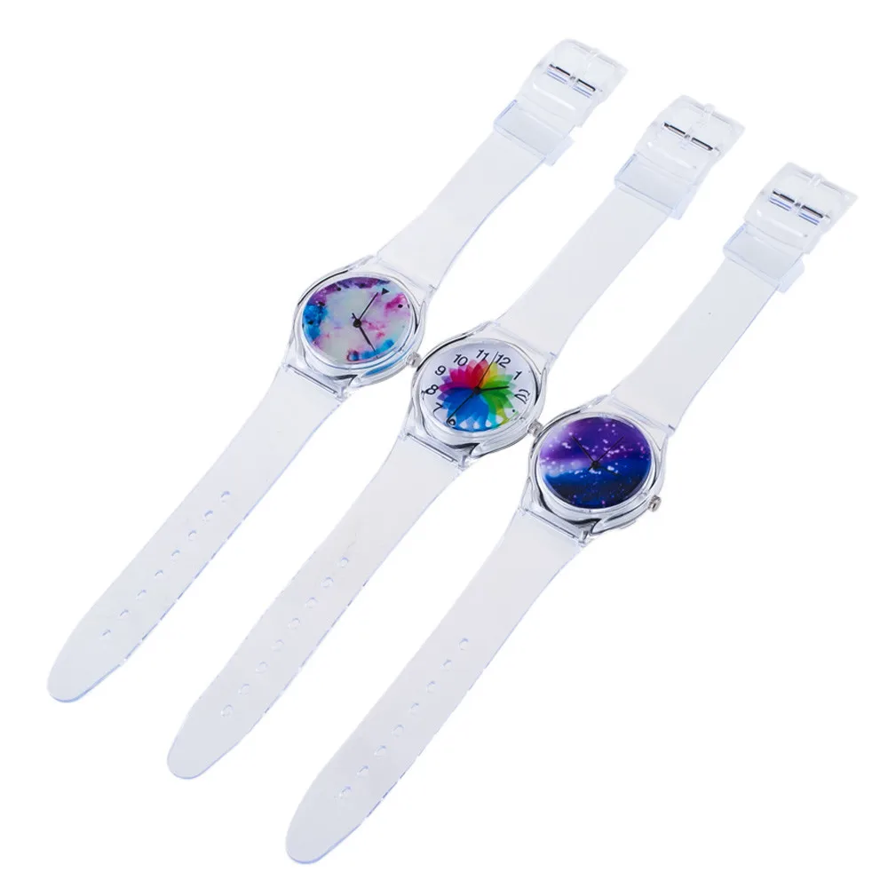 Модные прозрачные часы силиконовые повседневные спортивные новые с кристаллами