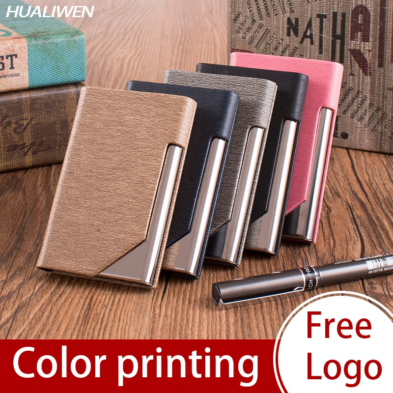 Лазерной гравировкой логотипа Роскошные Бизнес держатель для карт с мессенджер