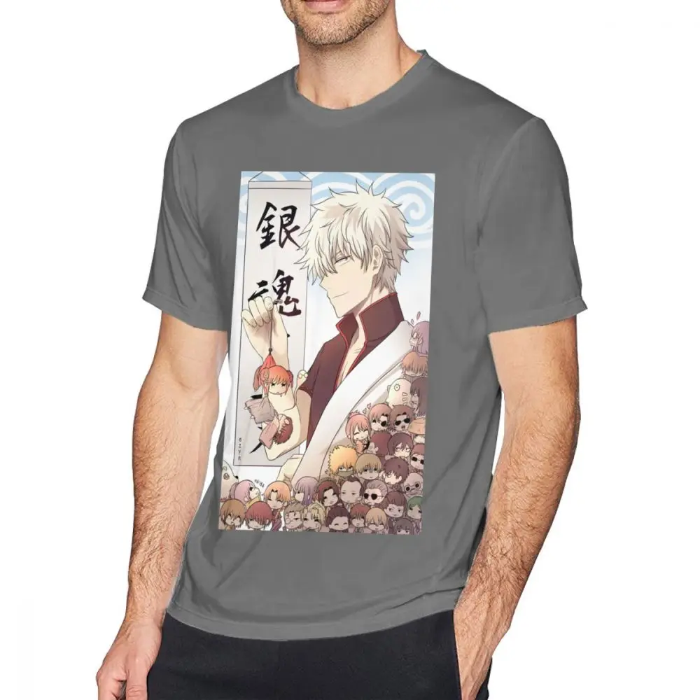 Футболка Gintama футболка Chibis большого размера из 100 хлопка летняя мужская с