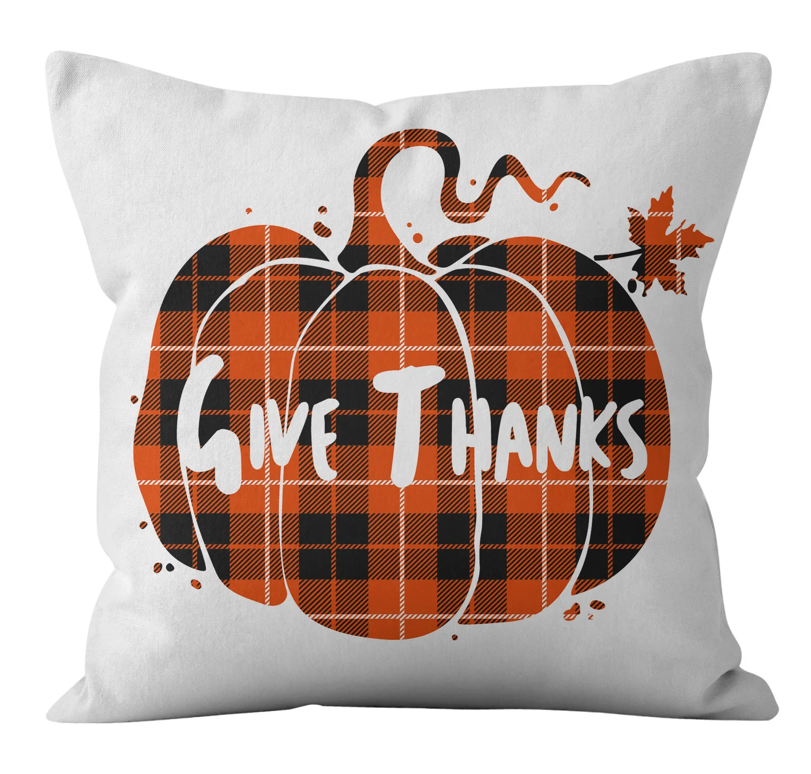 

Thanksgiving Pumpkin Plaid Pillowcase Holiday Home Decoration Pillow Cushion Cover Wholesale