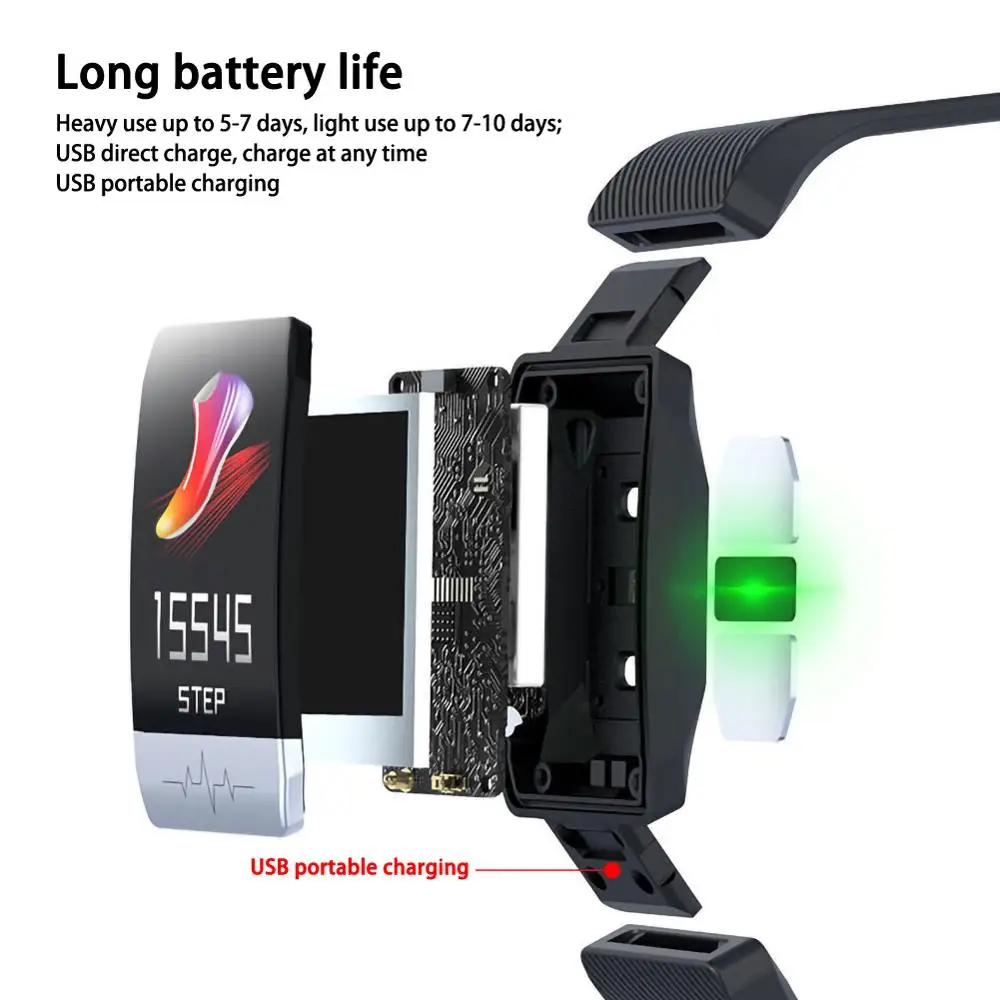 

Q1S Smart Band Fitness Bracelet Weather Forecast Pedometer Heart Rate Waterproof Sport Bracelet Smartwatch For Iphone Android