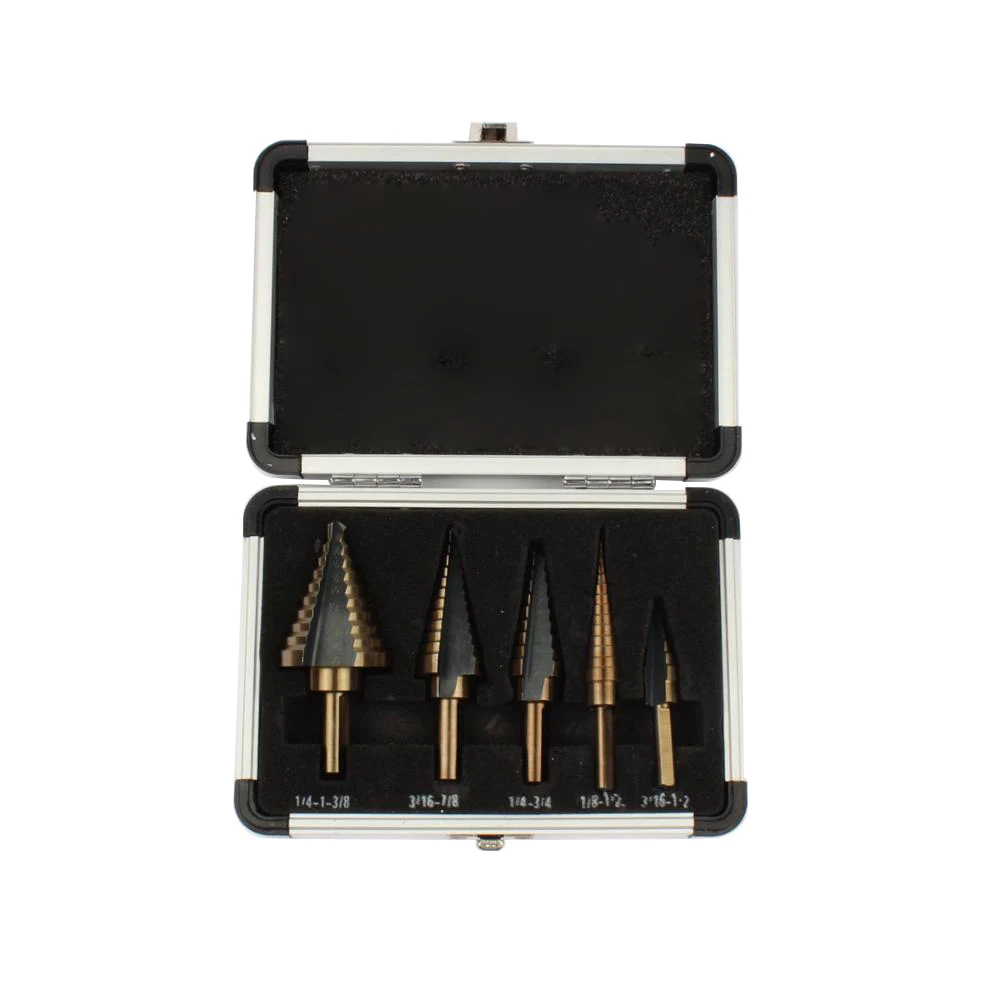 5 DRILL BITS and box 5 шт. Шаг сверло набор Hss Кобальт несколько отверстий 50 размеры SAE ступенчатые сверла 1/4-1-3/8 3/16-7/8 1/4-3/4 1/8-1/2 3/16-1/2 сверла - Цвет: 5 DRILL BITS and box