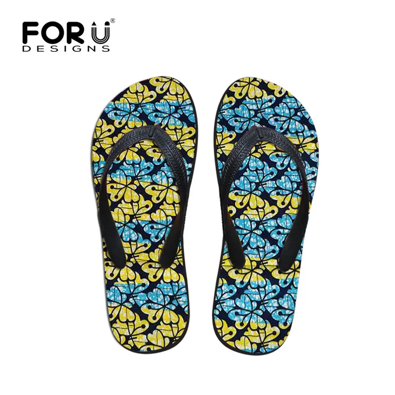 Y4619AB FORUDESIGNS Вьетнамки в африканском стиле; женские шлепанцы; сандалии на плоской подошве; женские домашние уличные Вьетнамки; женские сандалии в африканском стиле - Цвет: Y4619AB