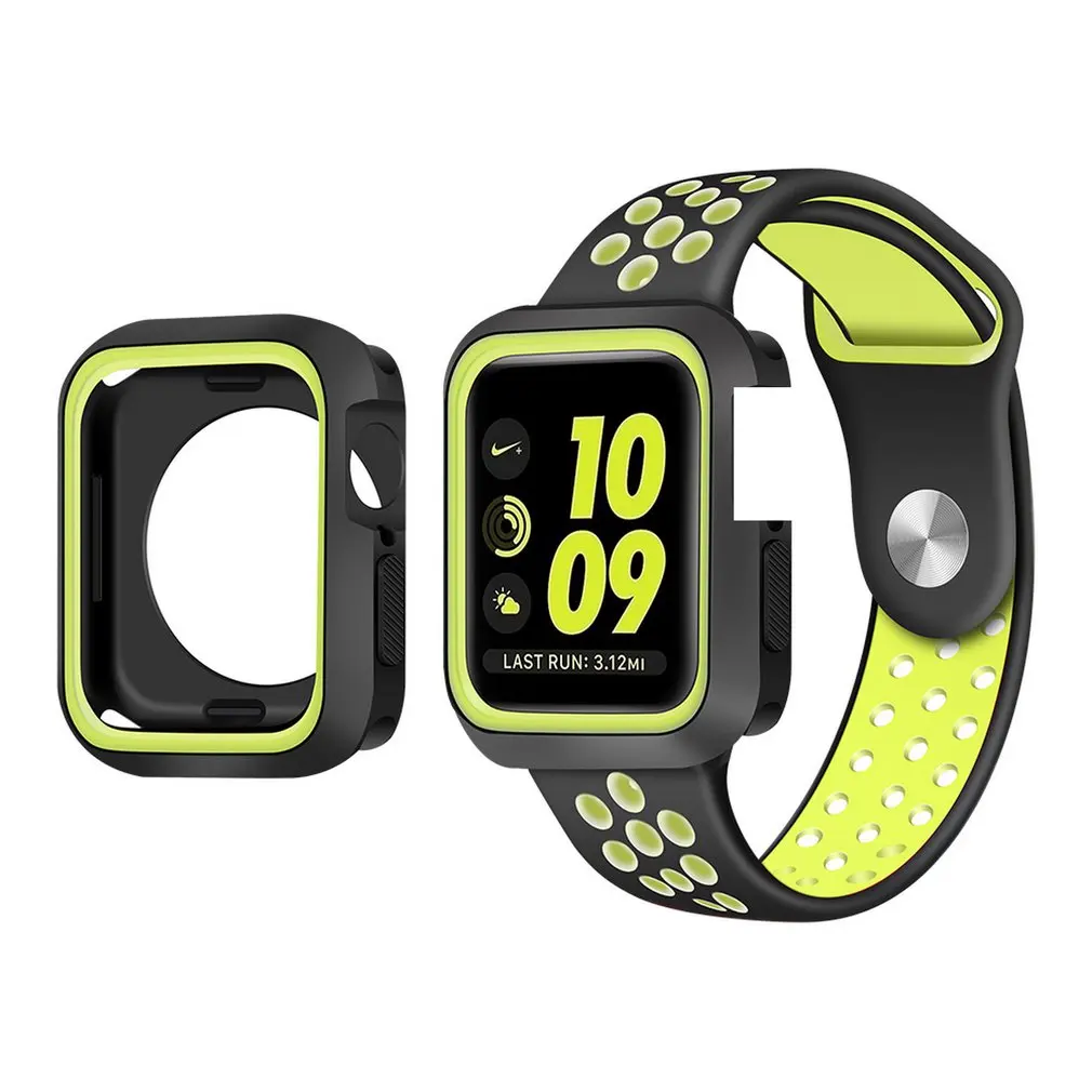 Двухцветная силикагелевая оболочка для Apple часы четвёртого поколения мягкий