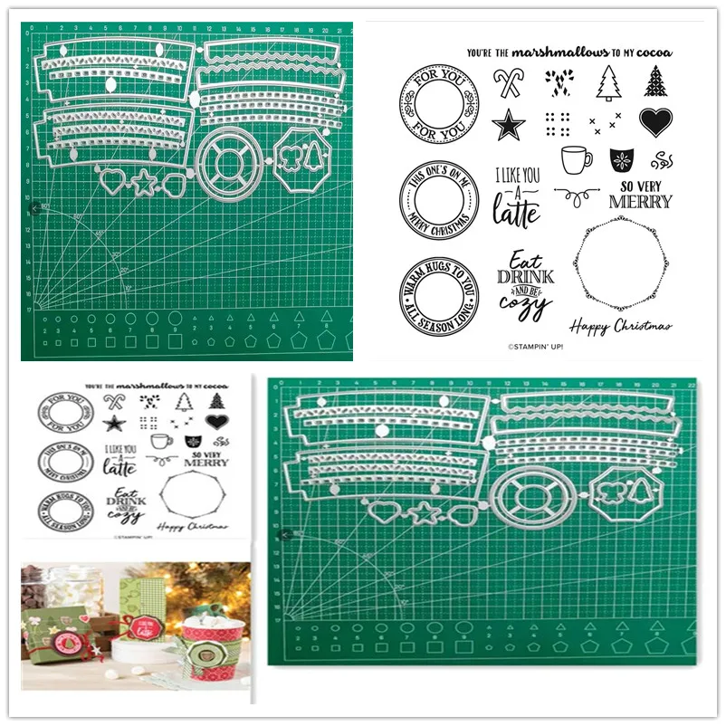 

Christmas Warm Hugs Metal Cutting Die and Stamps DIY Scrapbooking Stamp/photo album Decorative Embossing DIY Paper Cards