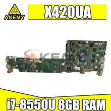 Akemy For ASUS VivoBook X420U X420UA Y406U Y406UA Laptop Motherboard REV.2.0 Mainborad 100% Tested Working  i7-8550U CPU 8GB-RAM