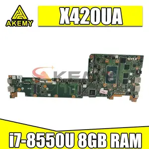 akemy for asus vivobook x420u x420ua y406u y406ua laptop motherboard rev 2 0 mainborad 100 tested working i7 8550u cpu 8gb ram free global shipping