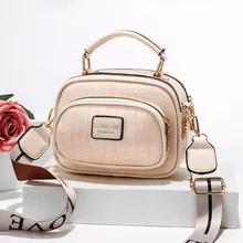 Wide Shoulder Women Bags Alligator Pattern Small Square Bag Simple Soft PU Leather Shoulder Bags PU Leather Bags Solid Handbags