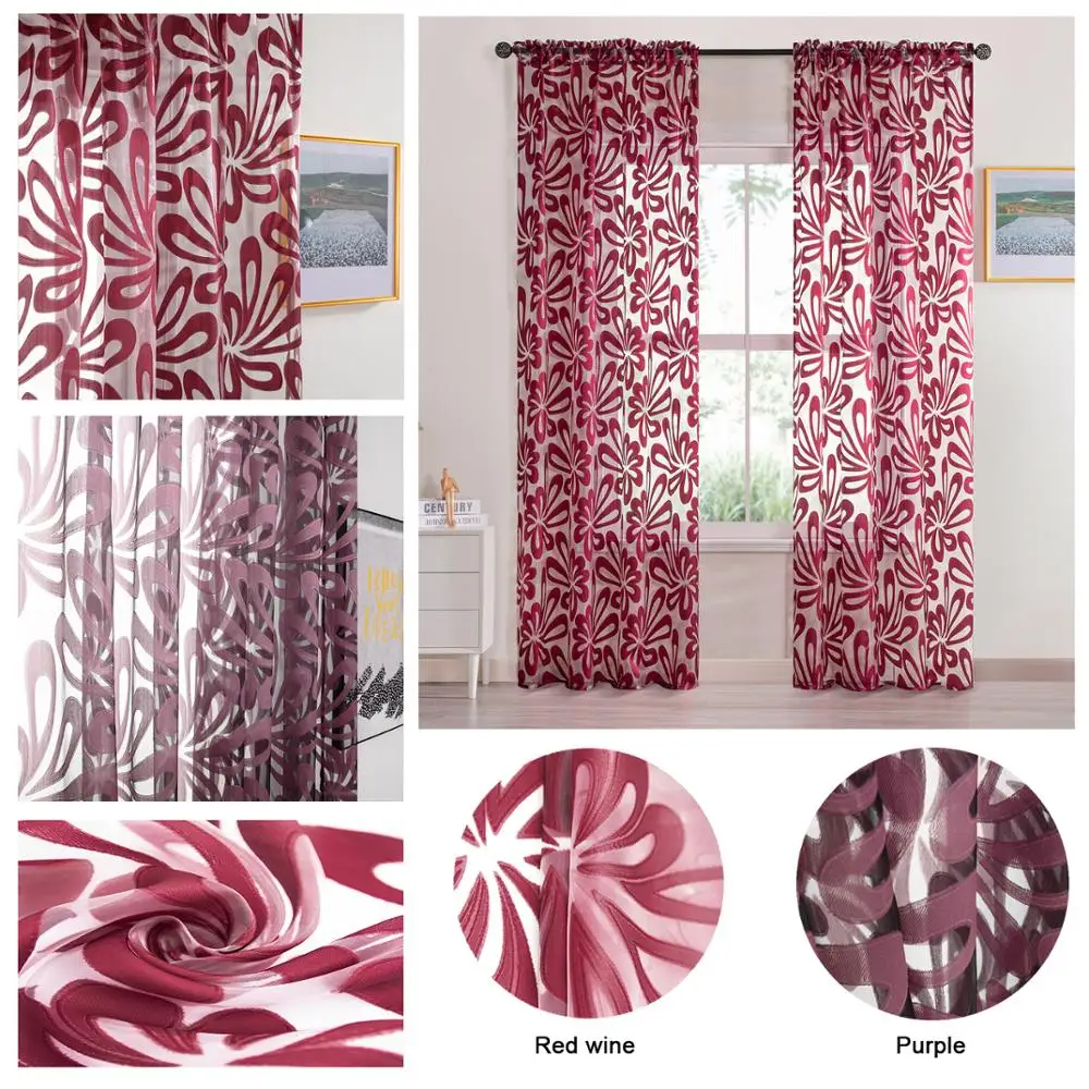 Тюль Шторы вуаль шторы драпировки с геометрическим принтом цветы современные