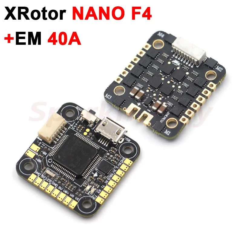 Controlador de vuelo Hobbywing XRotor Nano F4 y JHEMCU EM40A BLHELI_S DShot600 2-6S 4 en 1 ESC para Drones de carreras RC FPV Quadcopter-0