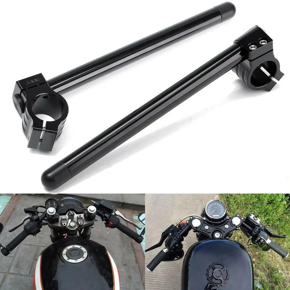 

Universal Motorcycle Handlebar 7/8inch Adjustable Racing Handle Bar Clip-On 31-51mm Fork Tube Black For Handle Bar Cafe Racer