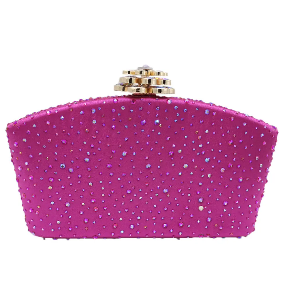 

18x11CM Diamond Dinner Bag Rhinestones Clutch Bag Flower Banquet Bag Evening Bag a6690
