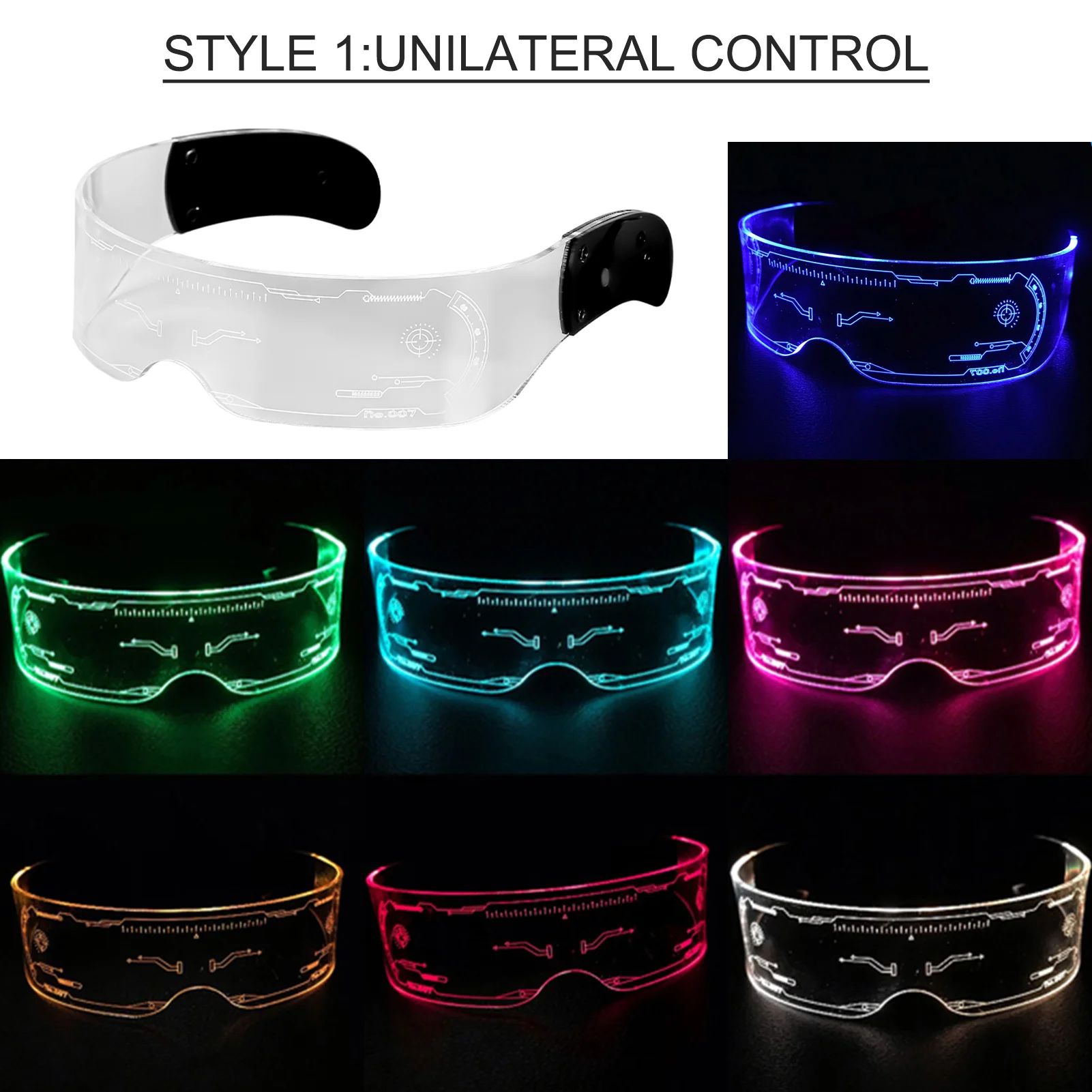 

Fullcolor Glowling LED Glasses,7 Colors in One Light Up for Raves, Festivals, Fun, Parties, Sports,Birthday,Costumes,Flashing