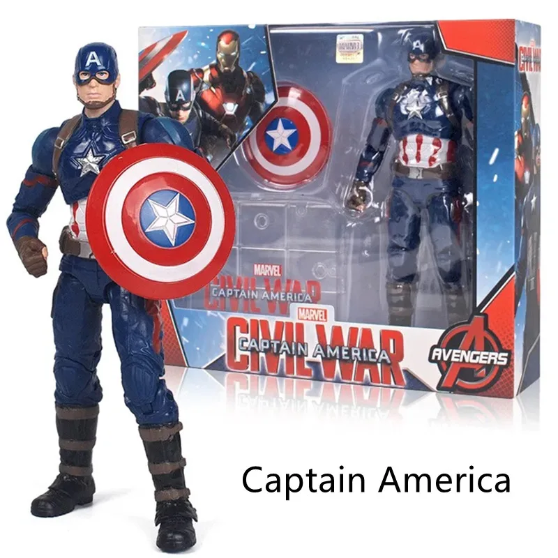 

Genuine Marvel Avengers Series Characters Iron Man Spiderman Captain America Black Widow Cartoon Action Doll Model Children Toys
