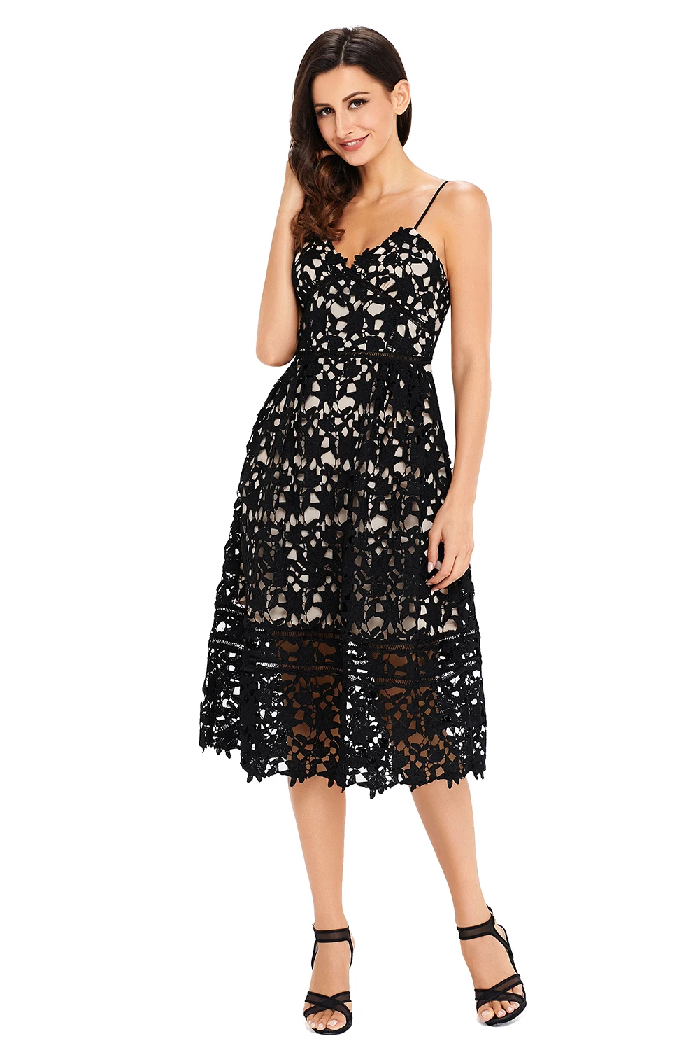 Соблазнительное черное кружевное элегантное вечернее платье ADEWEL женские