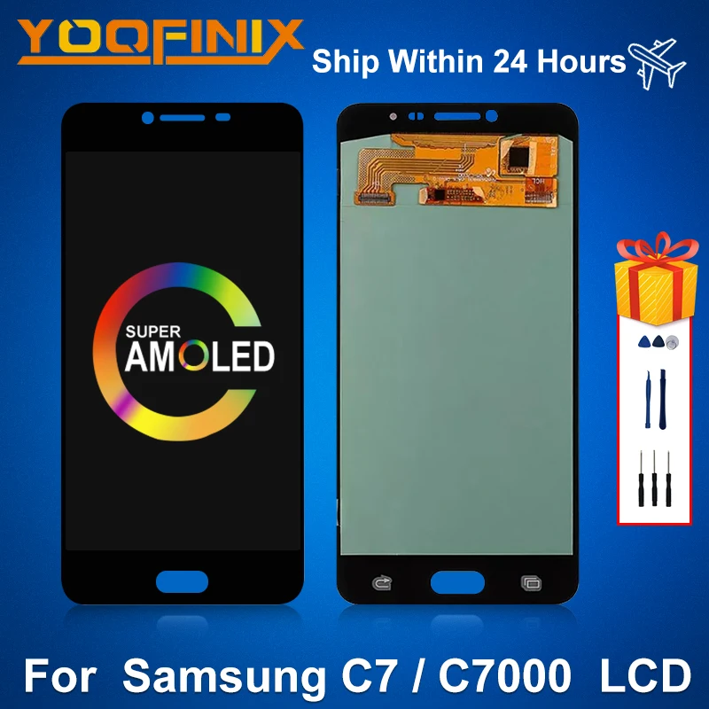 5 7 &quotSuper AMOLED для Samsung Galaxy C7 2016 LCD SM-C7000 дисплей дигитайзер в сборе запасные части C7000