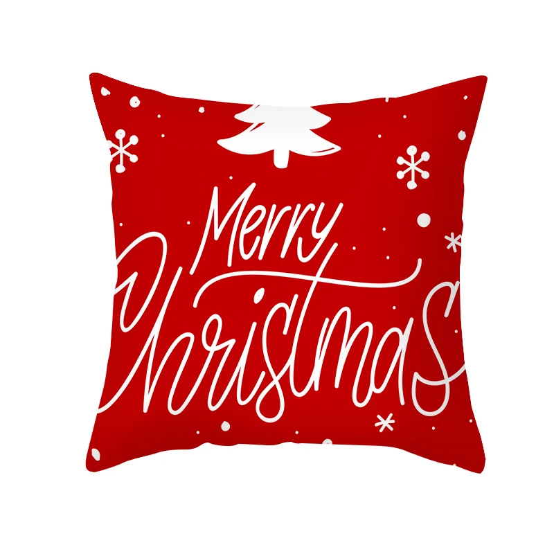

45cm*45cm Merry Christmas Cushion Cover Pillowcase 2020 Christmas Decorations For Home Xmas Noel Ornament Happy New Year 2021