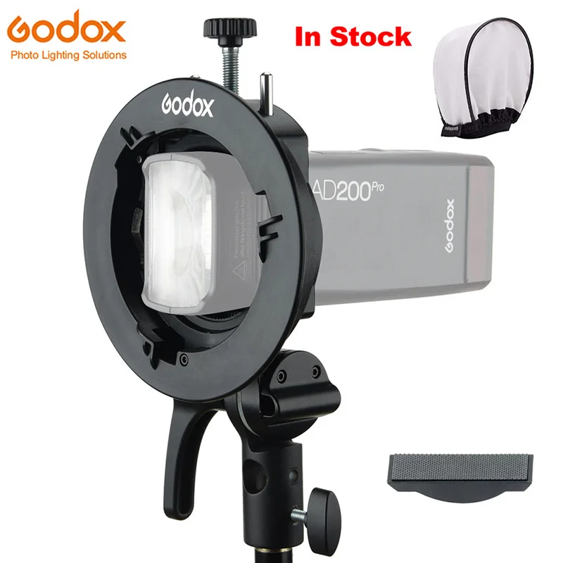 

Кронштейн S-типа Godox S2 для вспышки Godox V1 AD200Pro AD400Pro AD200 V860II TT685 TT600 TT350