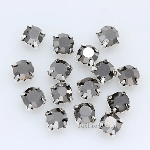 hematite 100p 4 мм Цветные пришитые Хрустальные стеклянные стразы бриллиантовые драгоценности серебряная чашка коготь Монти 4-отверстия камень для пришивания пуговиц Ремесло одежды - Цвет: hematite