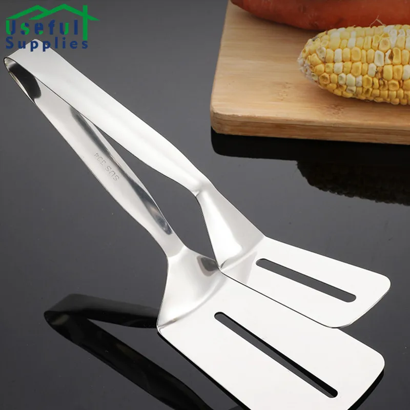 

304 Stainless Steel Steak Tongs Multifunctional Frying Shovel Kitchen Tool Pancakes Frying Fish Shovel Bread Food Tongs Tool