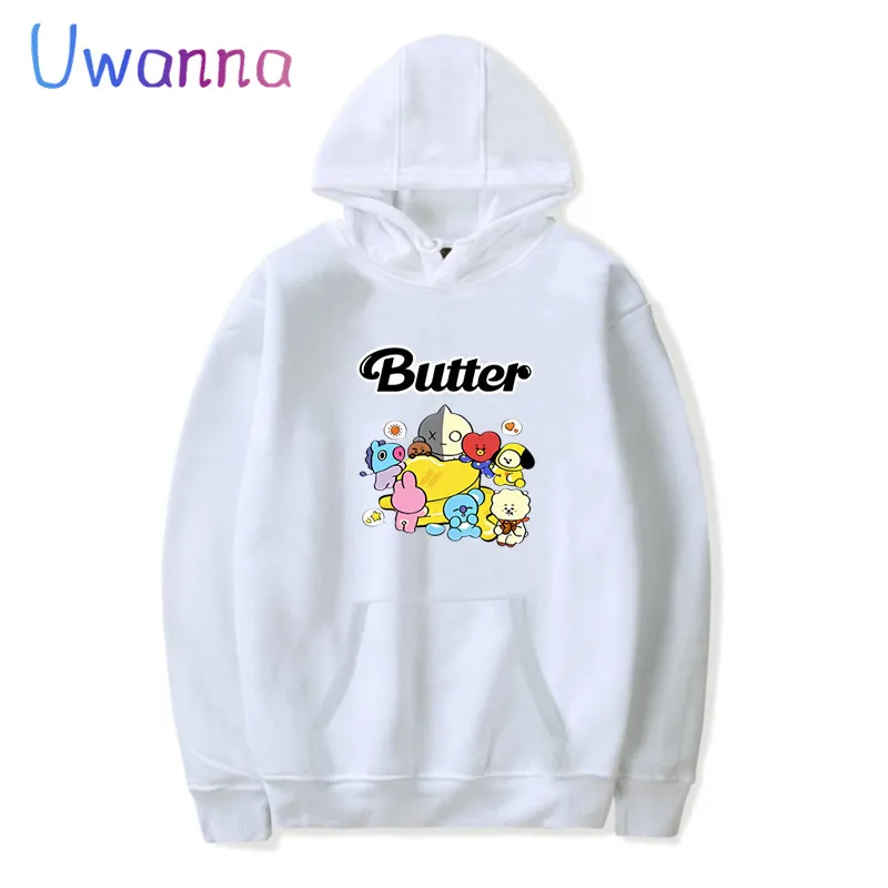 Kpop Women Hoodies Oversized Butter Hoodie Women Sweetshirts Camisetas Mujer Cute Cartoon Casual Femme Long Sleeve Clothing