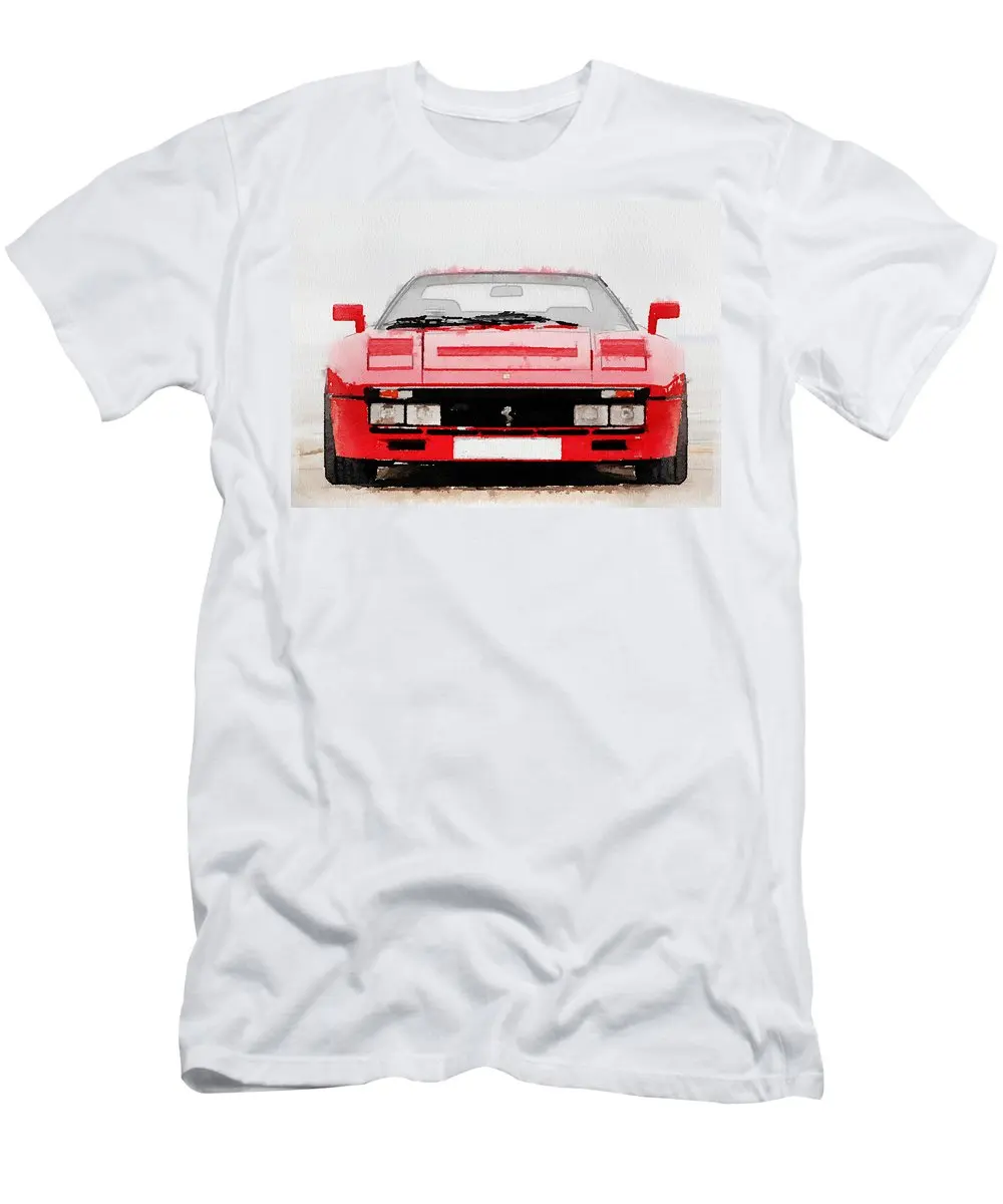 Мужская футболка с акварельным принтом спереди Ferrari 1980 Gto 288| |