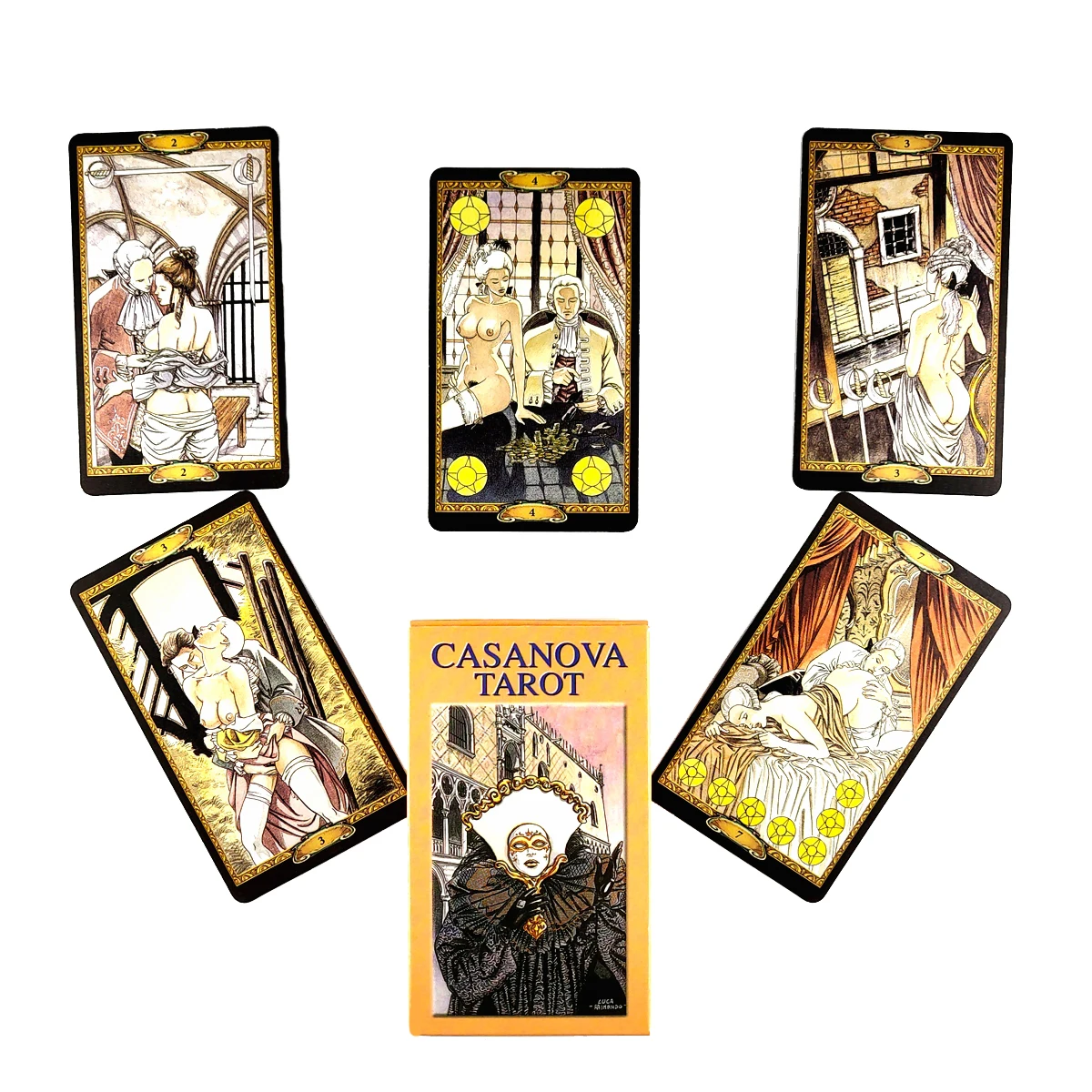 

Hot Sell High Quality Casanova Tarot Cards High Quality Tarot Deck Board Game For Fate Divination Entertainment Game 78 Pcs
