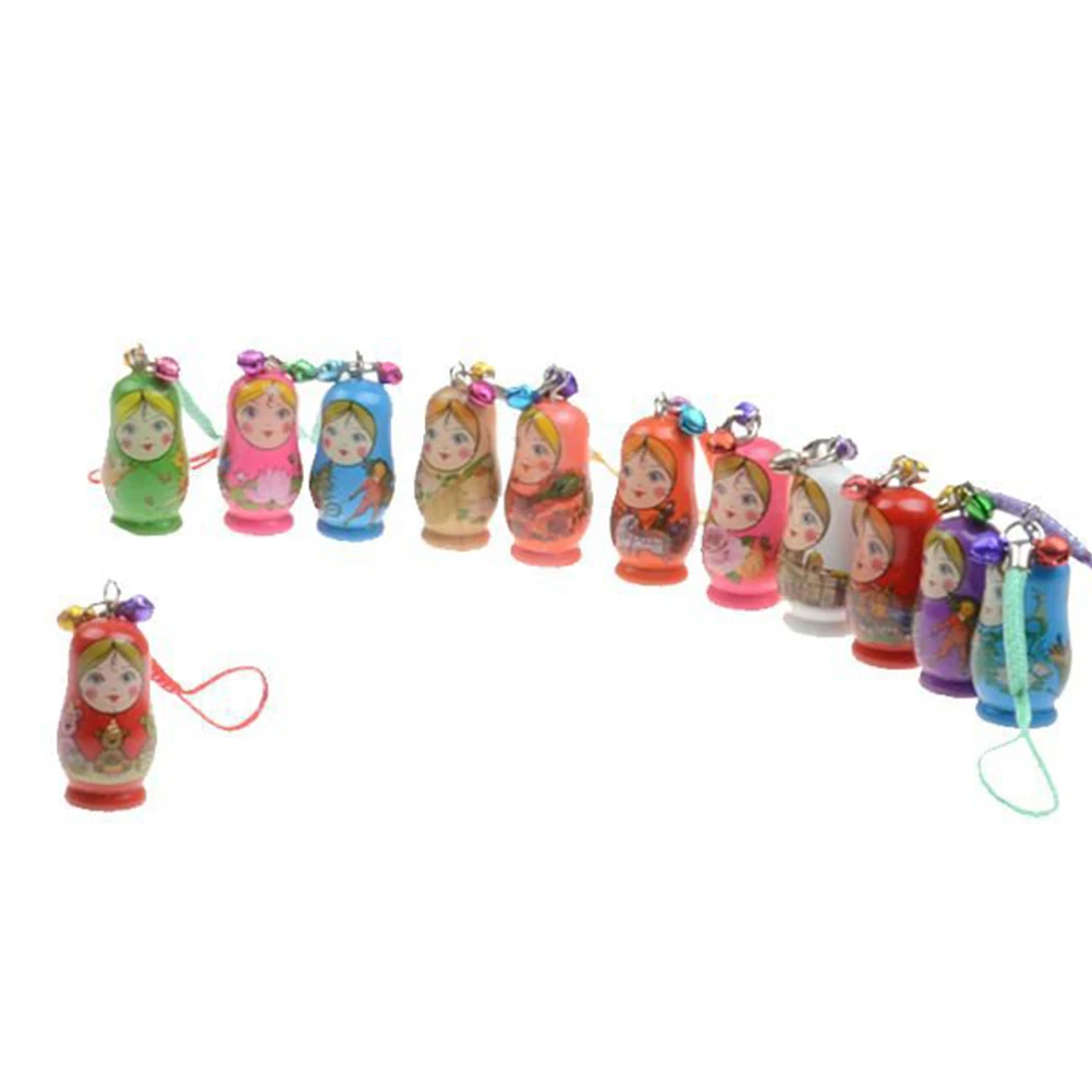 12 шт. Матрешка Русская подвесная Подвеска Брелоки для сумки брелок рюкзак| |