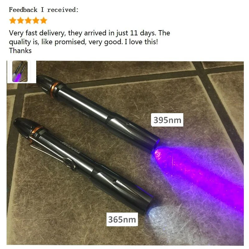 

GM Mini 3W LED UV Penlight 395nm 365nm UV Pen Light Flashlight Ultraviolet Light for Glue Curing Money Detector With Pocket Clip