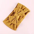 Детская повязка на голову с бантом, вязаные мягкие эластичные нейлоновые повязки на голову, аксессуары для волос для маленьких девочек, детские повязки на голову, тюрбан