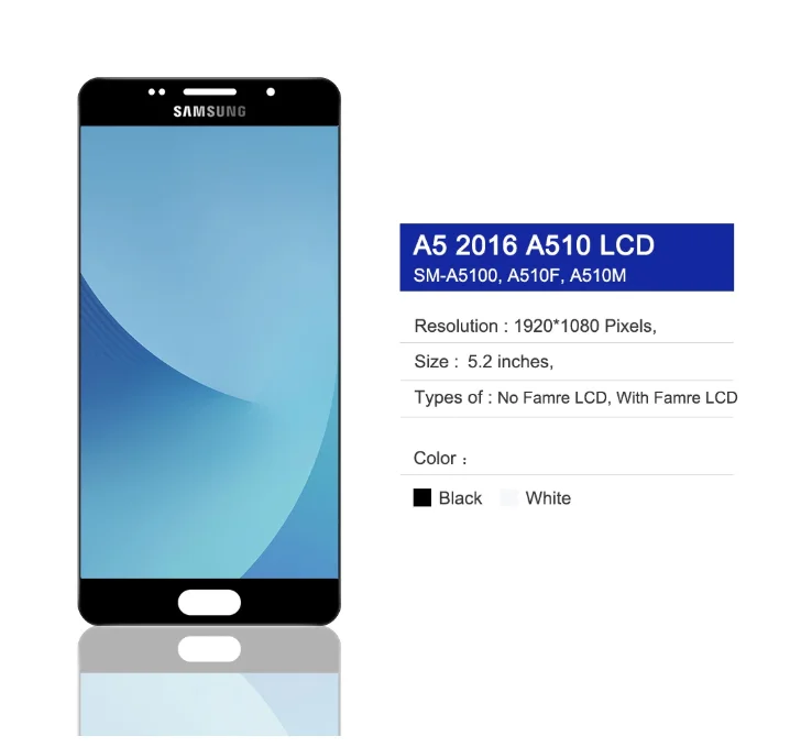 

For Samsung Galaxy A5 2016 A510 LCD Display Touch Screen Digitizer Assembly Replacement Display A510FD A510F A510M