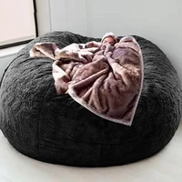 135cm dia giant bean bag sofa no filler big soft fur beanbag bed puff floor seat futon lazy sofa couch chair comfy recliner pouf
